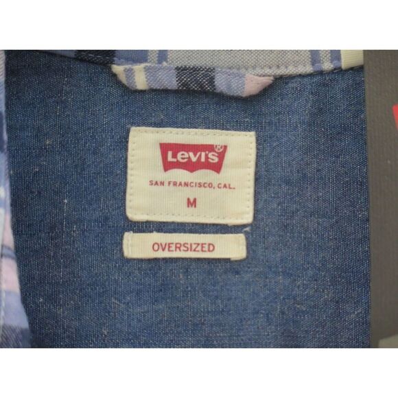 Levi's Men's Sz M Multicolor Plaid Oversized Casual S/S Button Up Shirt - Picture 11 of 11